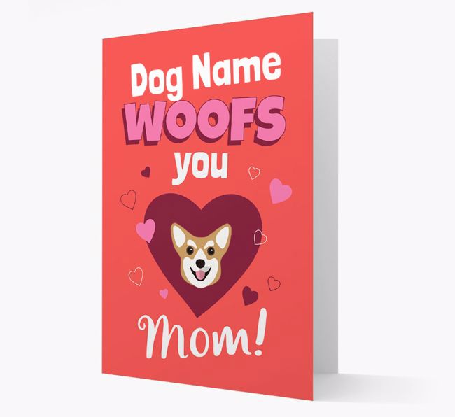 'I Woof You Mom' - Personalized {breedFullName} Card 